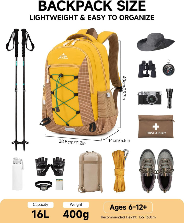 Amythe Outdoor Schulrucksack für Jungen Mädchen ab 6 Jahren, Wanderrucksack Kinder 1. - 5. Klasse, W