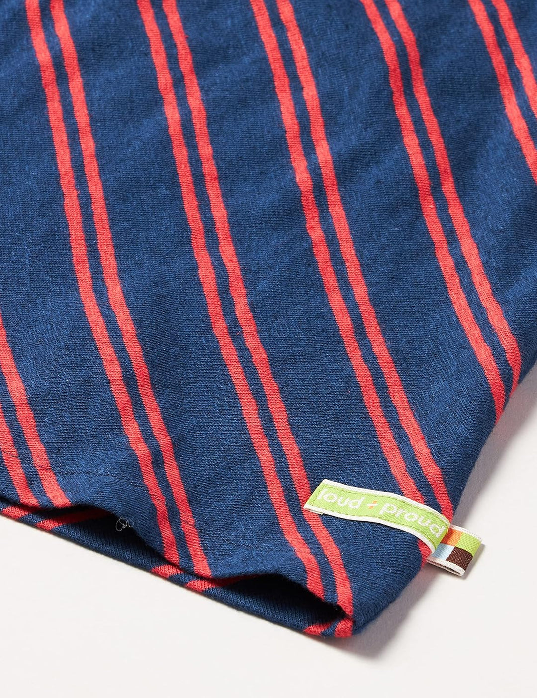 loud + proud Baby-Mädchen Kleid Streifen mit Leinen, GOTS Zertifiziert Kinderkleid, Ultramarin