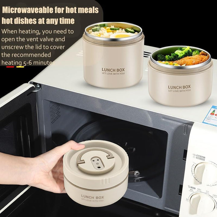 Lsolierte Lunchbox, 304 Edelstahl Wärmebehälter Gute Dichtung Leicht Handlich, Multifunktional Therm