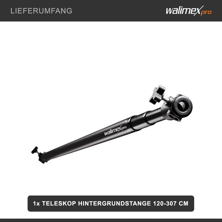 Walimex pro 15228 Teleskop Hintergrundstange (120-307 cm) 120-307 cm