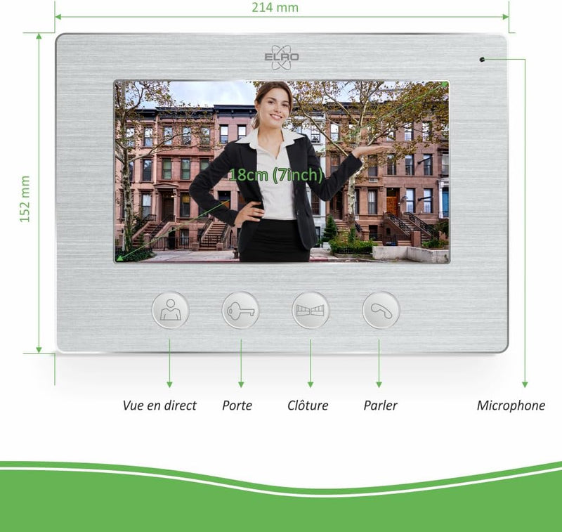 ELRO DV477IP4 WiFi IP Video Türsprechanlage-4-Familien-mit 4X 7-Zoll-Farbbildschirm-Color Night Visi