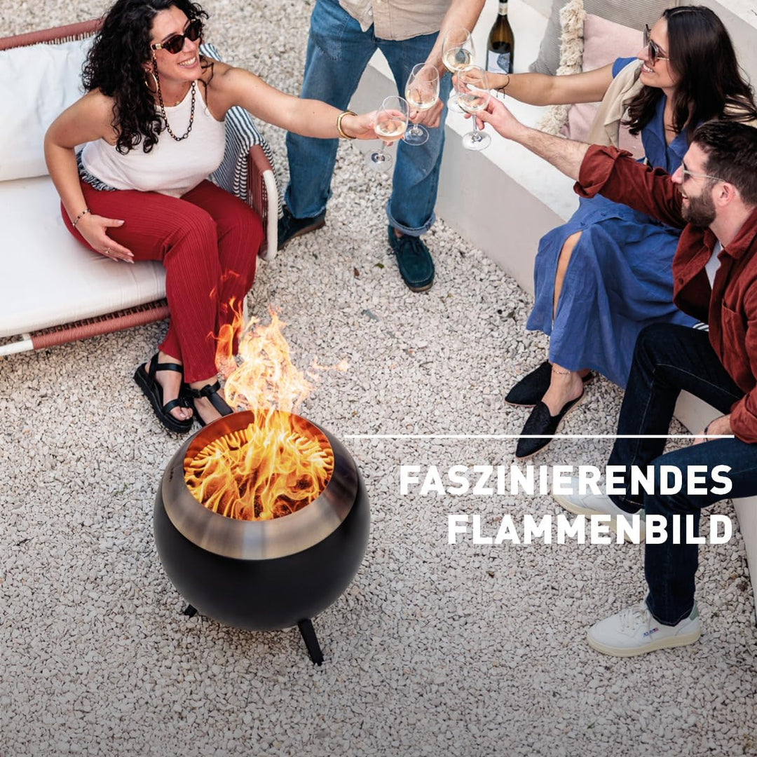höfats - Moon 55 rauchfreie Feuerschale mit niedrigem Fuss aus Edelstahl - emaillierter raucharmer F