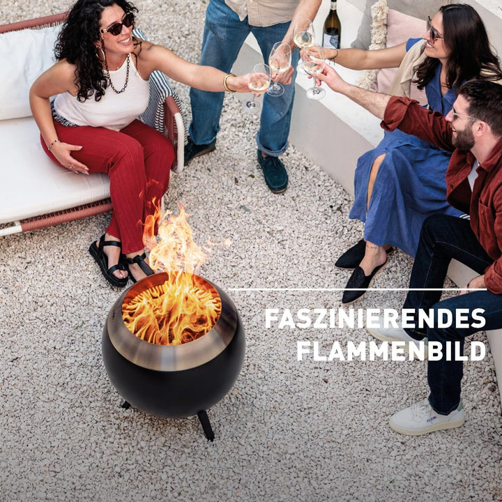 höfats - Moon 55 rauchfreie Feuerschale mit niedrigem Fuss aus Edelstahl - emaillierter raucharmer F