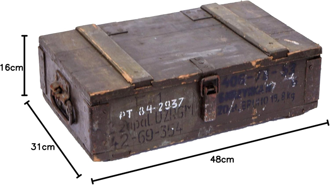 kleine Munititionskiste Box F-1" Transportkiste Werkzeugkiste Aufewahrungsbox Miltärkiste Kiste mit