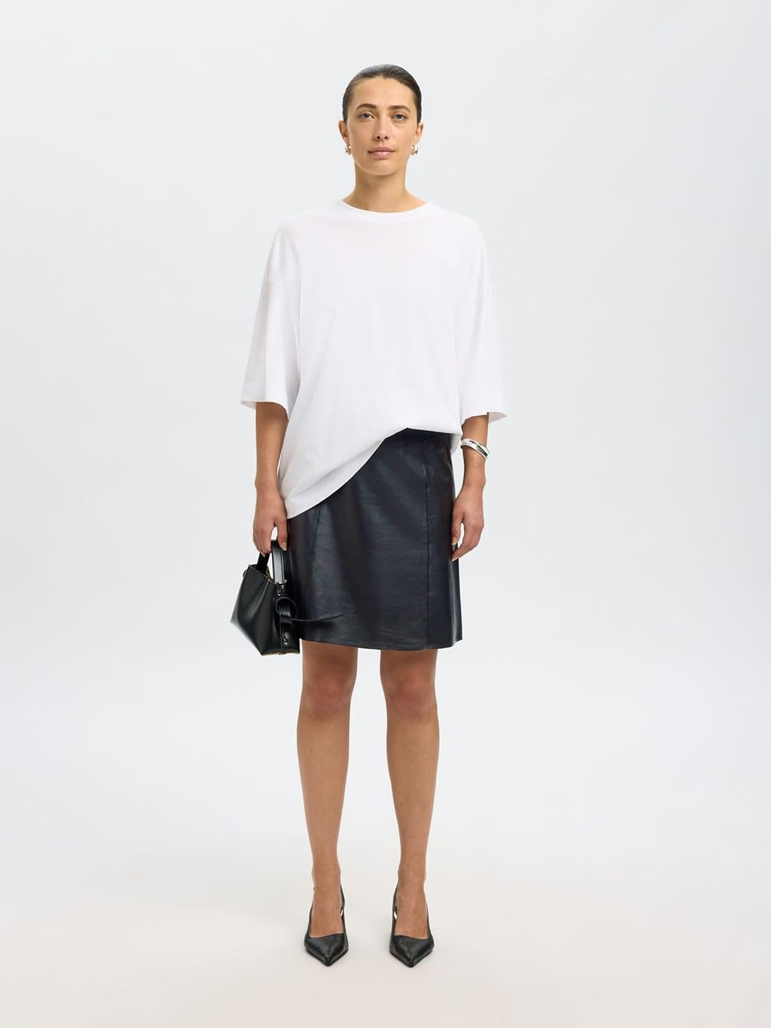 Selected Femme Female Lederrock Mini 42 Schwarz, 42 Schwarz