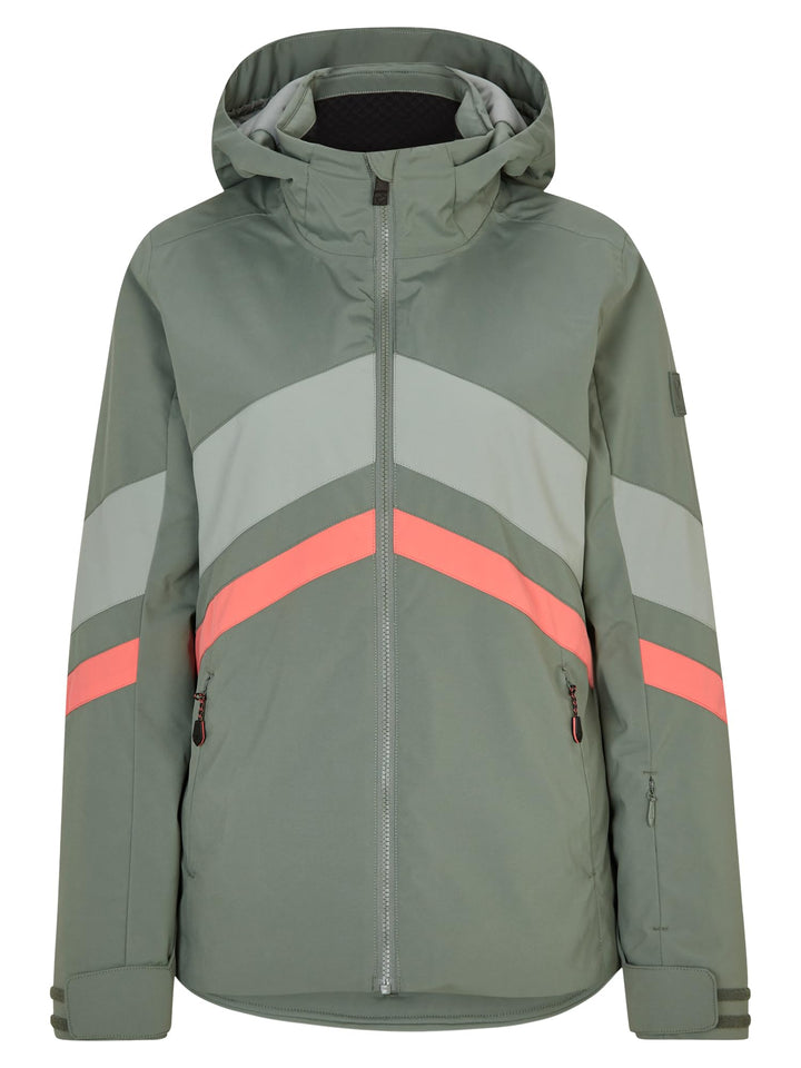 Ziener Damen Telia Ski-Jacke/Winter-Jacke | warm, atmungsaktiv, wasserdicht (1er Pack) 34 green mud,