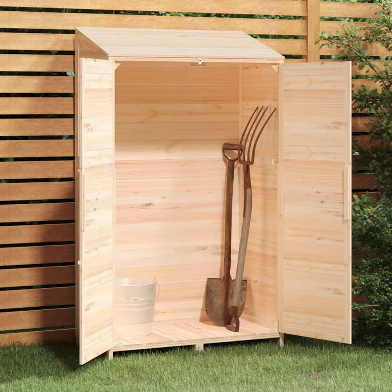 YEZIYIYFOB 102x52x174,5 cm Geräteschuppen Massivholz Tanne Gartenschrank Gartenhaus Holz Gartenschra