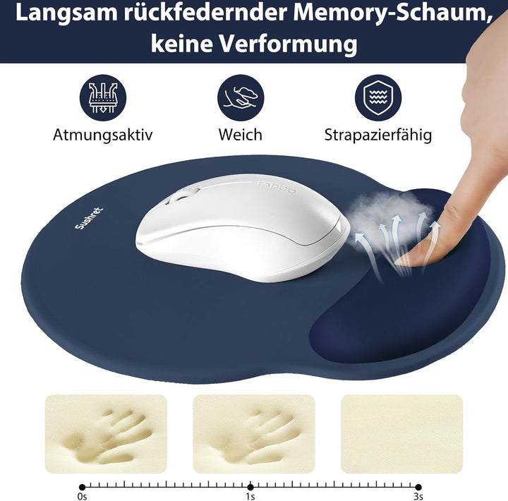 Sushret Mauspad & Tastatur Handballenauflage, 3-in-1 Ergonomisches Gel Memory Foam Handballenauflage