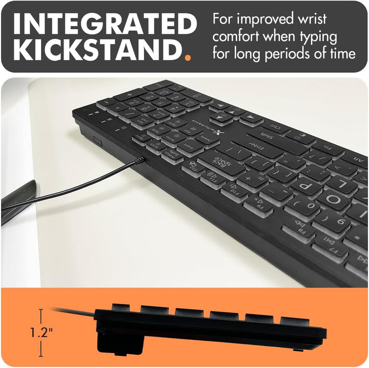 X9 Performance Grosse Tastatur mit Hintergrundbeleuchtung, leicht zu sehen und zu tippen, grosse Tas