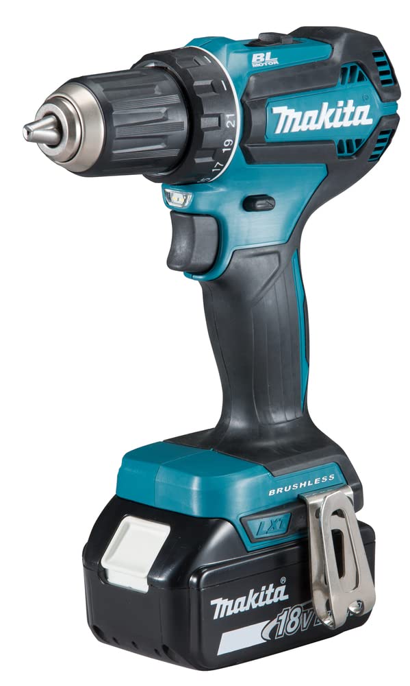 Makita DDF485RTJ Akku-Bohrschrauber 18, 0V, Blau/Silber Single