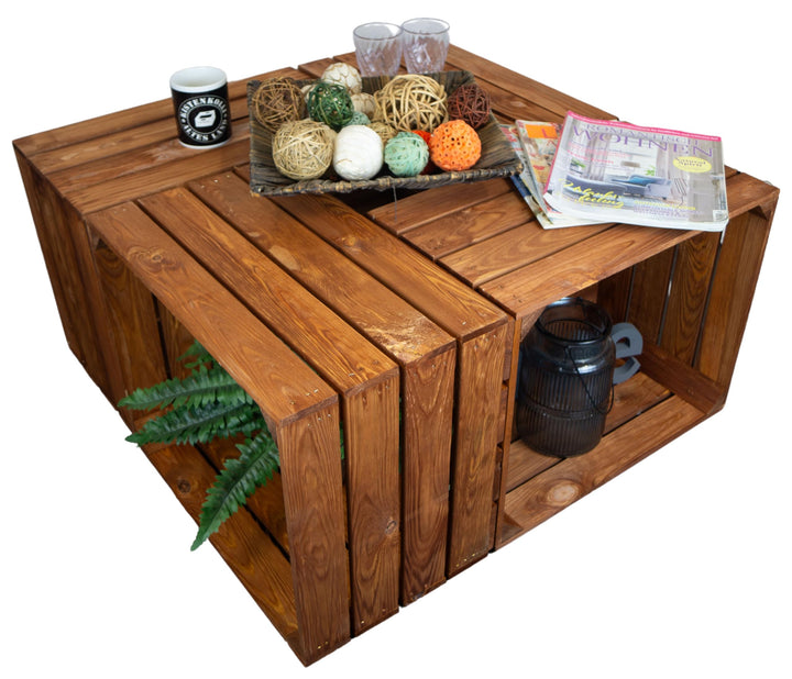 Kistenkolli Altes Land Holzkiste Ocker Schuhablage Schuhständer DIY Upcycling Regalbau Schuhaufbewah