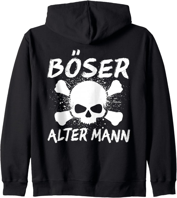 Backprint Böser alter Mann sarkastischer Spruch Kapuzenjacke