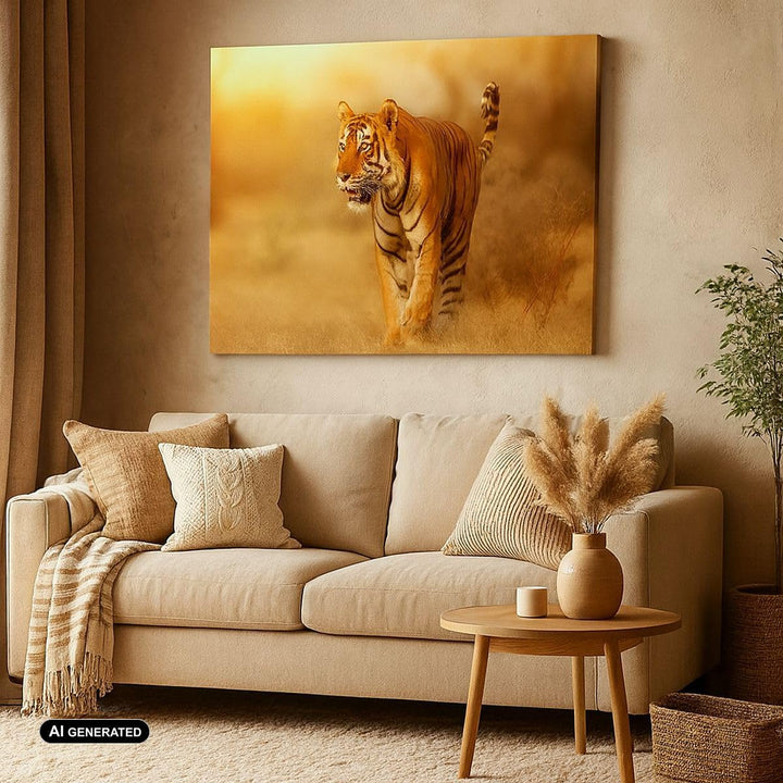 ARTTOR Bilder auf Leinwand 100x70cm Leinwandbild mit Rahmen tiger tier Gross Wanddeko Bild Schlafzim