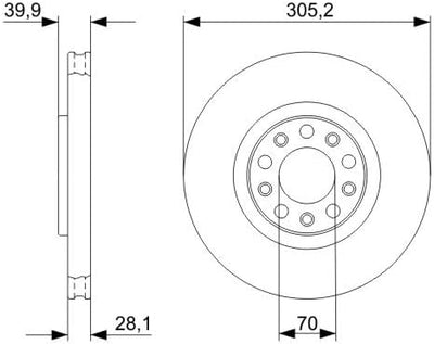 Bosch BD1154 Bremsscheiben - Vorderachse - ECE-R90 Zertifizierung - eine Bremsscheibe