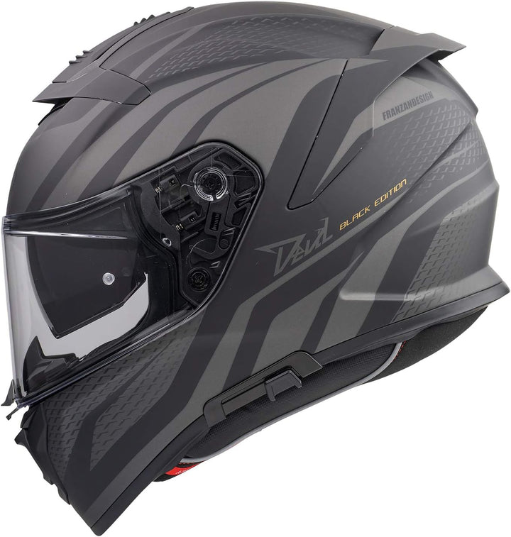 Premier HELM DEVIL PR 9 BE BM,SCHWARZ/GRAU,XS | Quick Release System - vereinfacht die Helmabnahme X