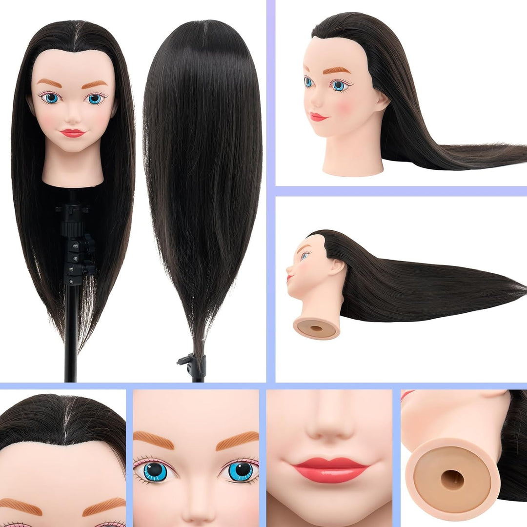 NEVERLAND Professionelle Friseur Kopf 20 inch 100% Synthetische Haar Training Kopf Friseur Kopf Spor