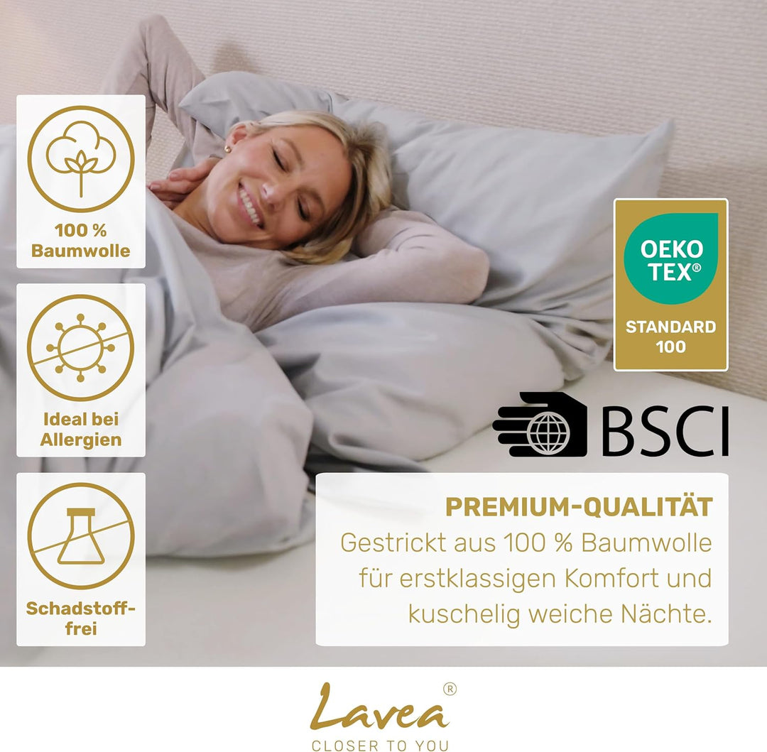 Lavea 2er Set Spannbettlaken, Doppelpack Spannbetttuch, Serie Maya, 90x200cm | 100x200cm, Apfelgrün,