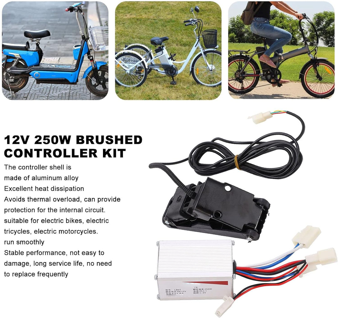 VGEBY 12V 250W Aluminiumlegierung Gebürsteter Geschwindigkeitsregler Gaspedal-Set für Elektrische Fa
