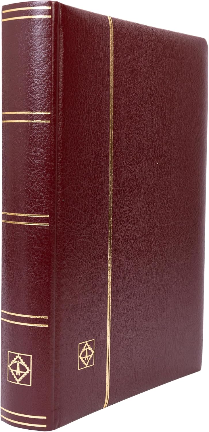 Leuchtturm Briefmarken-Sammel-Album, Einsteckbuch Premium, DIN A4, 64 Schwarze Seiten, wattierter Le