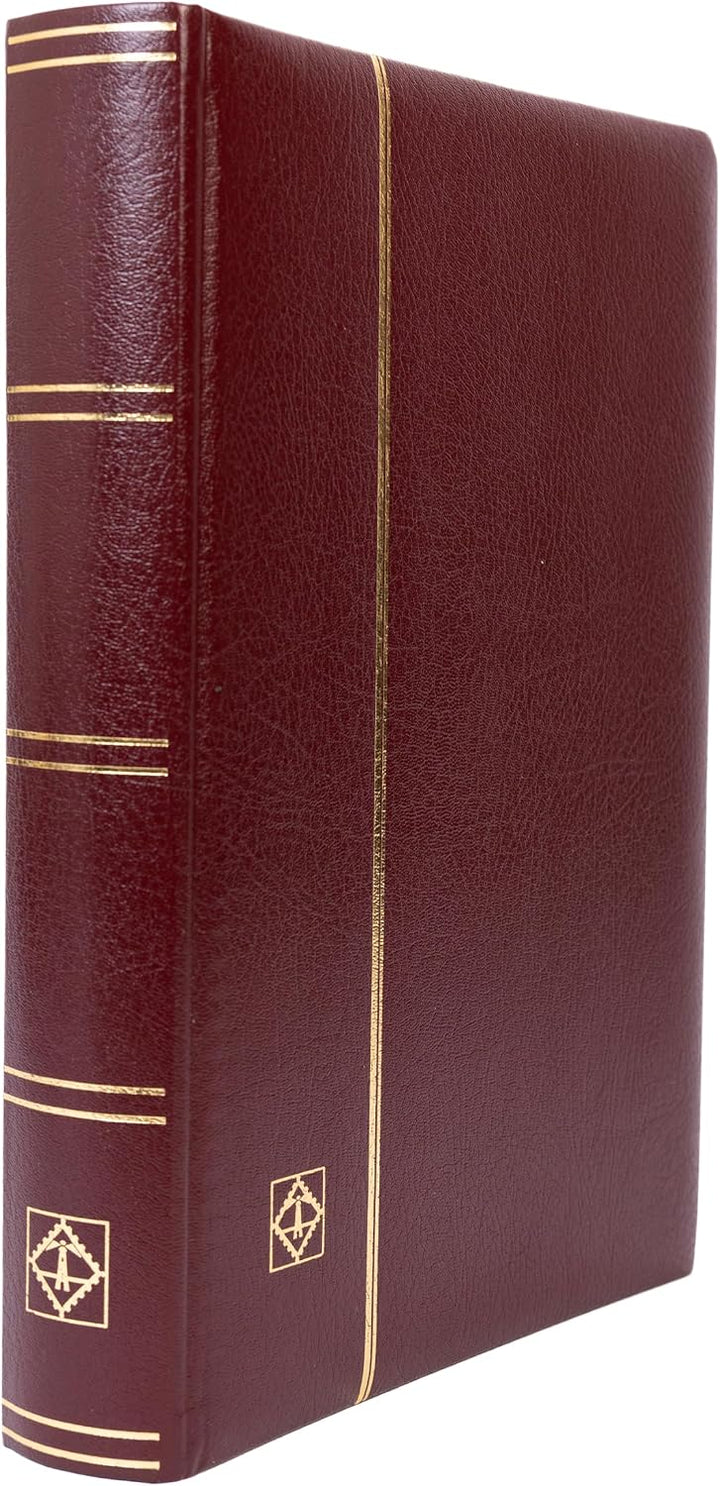 Leuchtturm Briefmarken-Sammel-Album, Einsteckbuch Premium, DIN A4, 64 Schwarze Seiten, wattierter Le