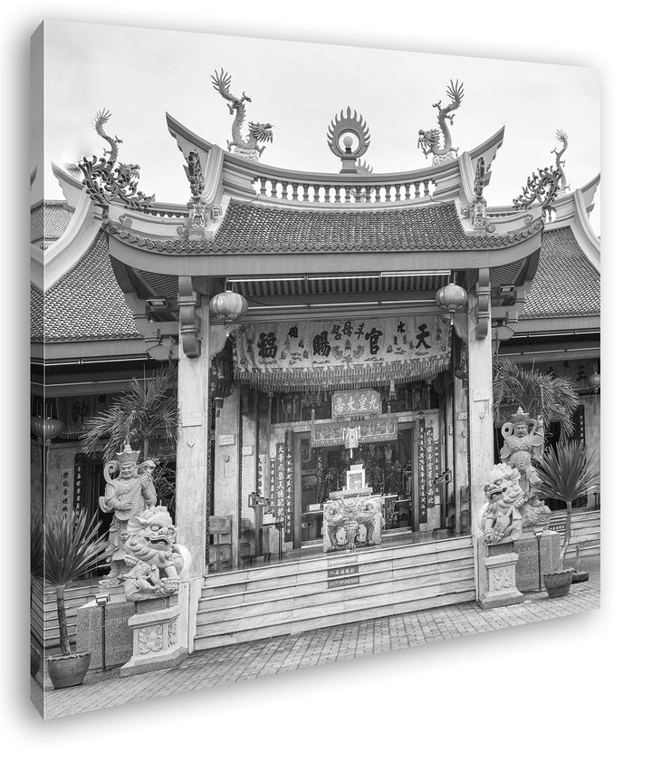 deyoli beeindruckender Tempel in Thailand Format: 60x60 Effekt: Schwarz&Weiss als Leinwandbild, Moti