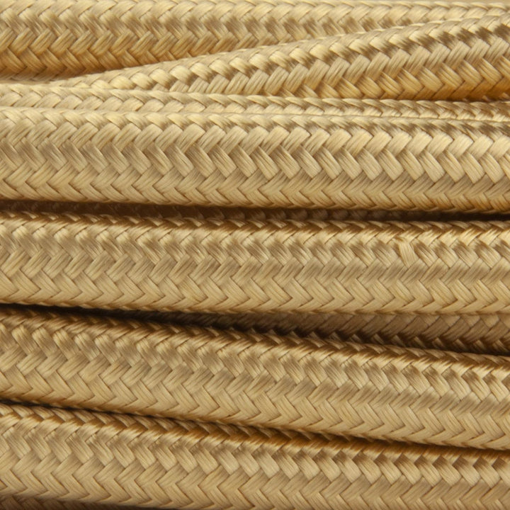 Amarcords - Textilkabel für Lampen GOLD, rund, Seide, 5 Meter, mit Erdung 3x0,75 - Stoffkabel mit fa