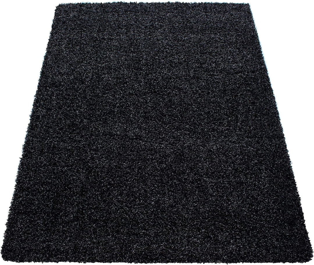 Carpetsale24 Teppich Wohnzimmer 240 x 340 cm Anthrazit Shaggy Hochflor Einfarbig Modern Design - Fla