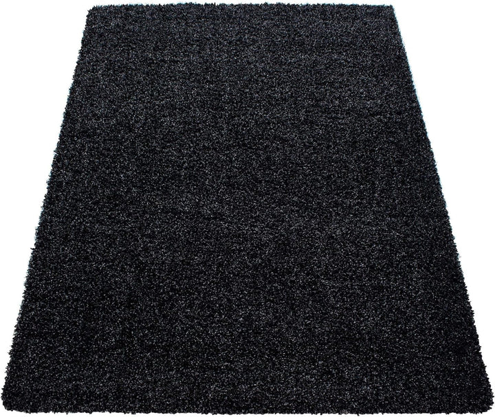 Carpetsale24 Teppich Wohnzimmer 240 x 340 cm Anthrazit Shaggy Hochflor Einfarbig Modern Design - Fla