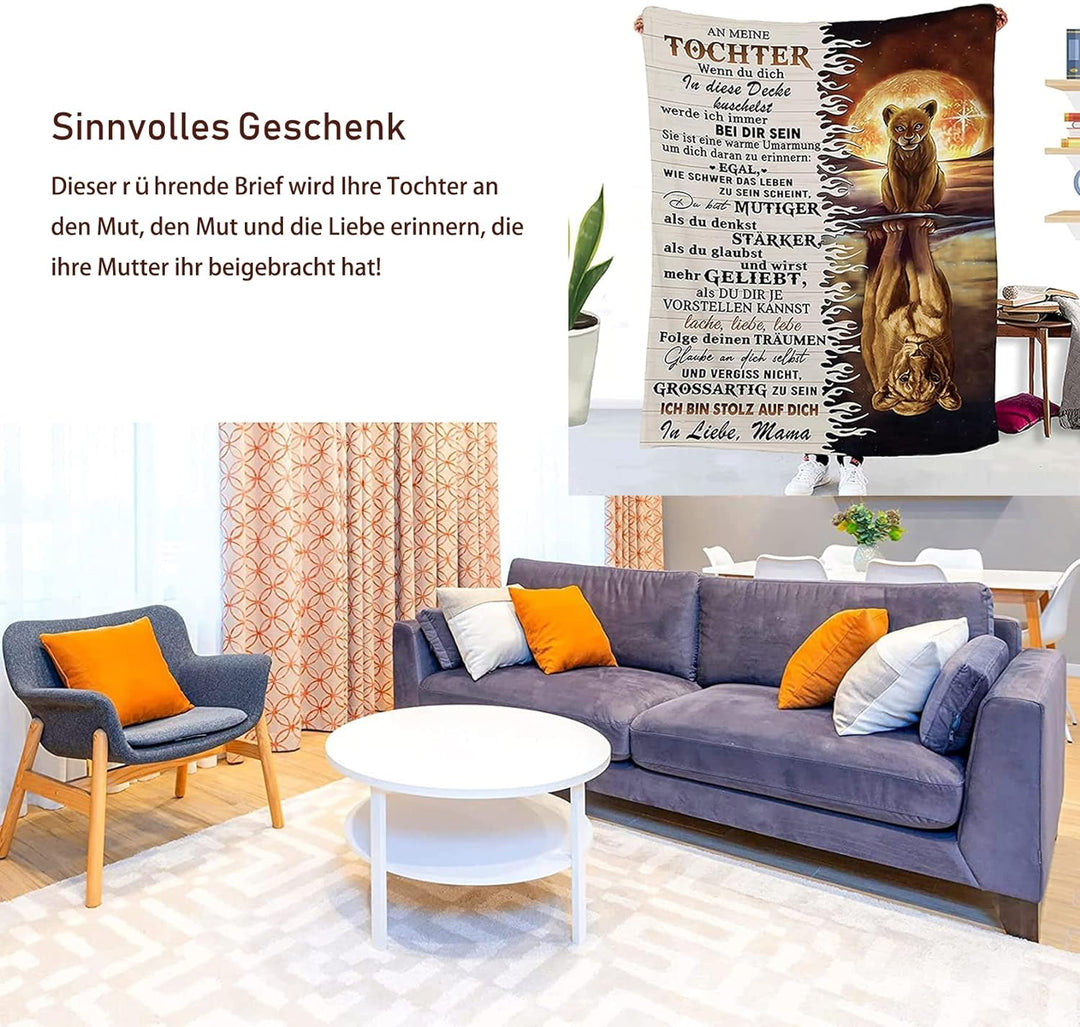 TDDKFB Kuscheldecke Flauschige Personalisierte Decke Geschenke An Meine Tochter,Mutter Für Tochter L