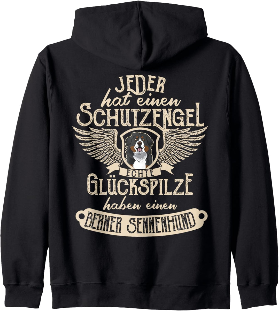 Berner Sennenhund mit Schutzengel Spruch Kapuzenjacke