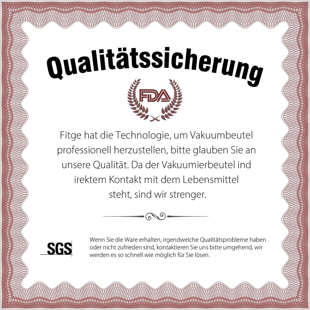 Fitge Vakuumierbeutel 170µm 28x600cm/3 Rollen für alle Vakuumiergeräte Vakuumrollen für Lebensmittel