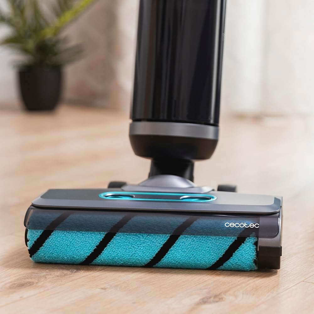 Cecotec Elektrischer Wischmopp mit Selbstreinigungsbasis FreeGo Wash&Vacuum Elite, 200 W, Schrubben
