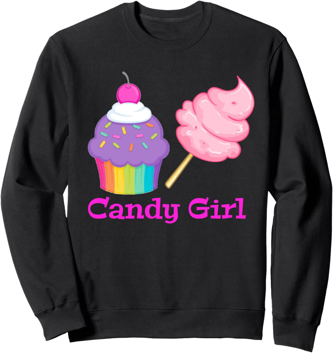 Candy Girl cupcake and cotton candy for kids Sweatshirt