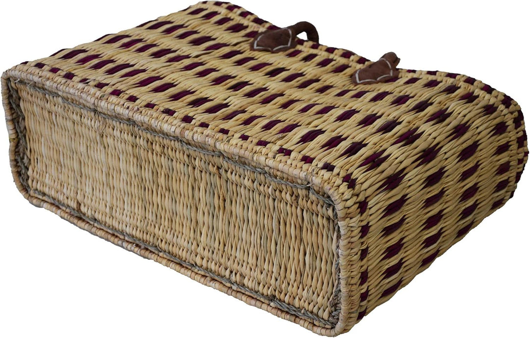 Simandra Seegras Tasche Korb Einkaufstasche Einkaufskorb Flechtkorb Korbtasche Palmgras langer Griff