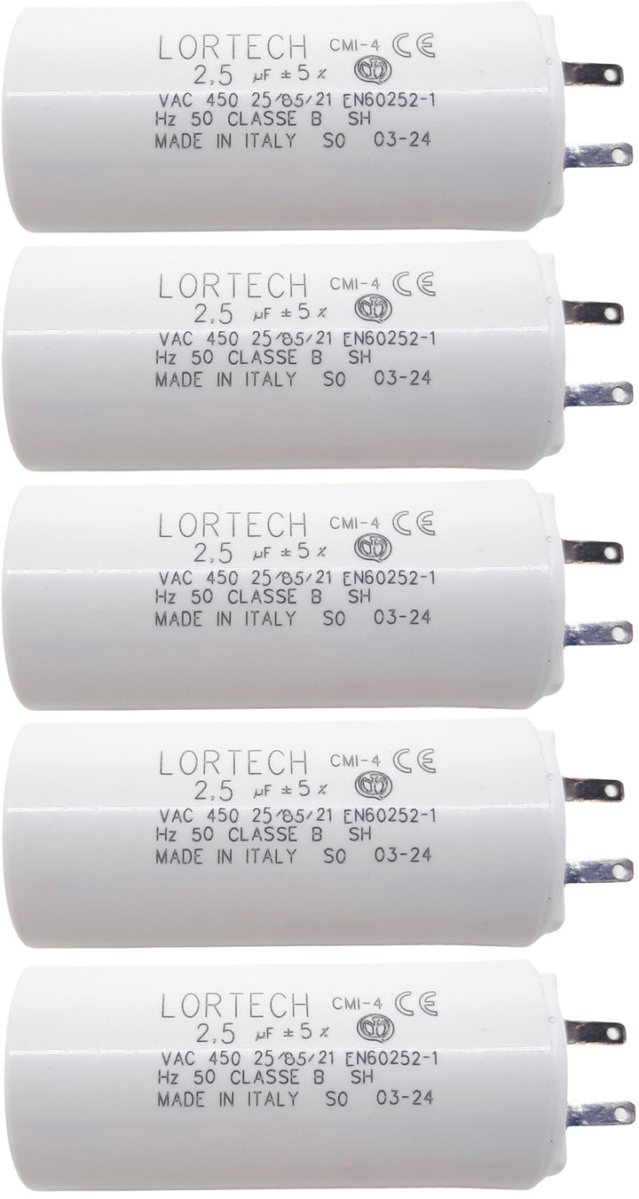 Kondensatoren für Rollladenmotor, 2,5 µF, 6 Nm, 2,8 mm, 5 Stück