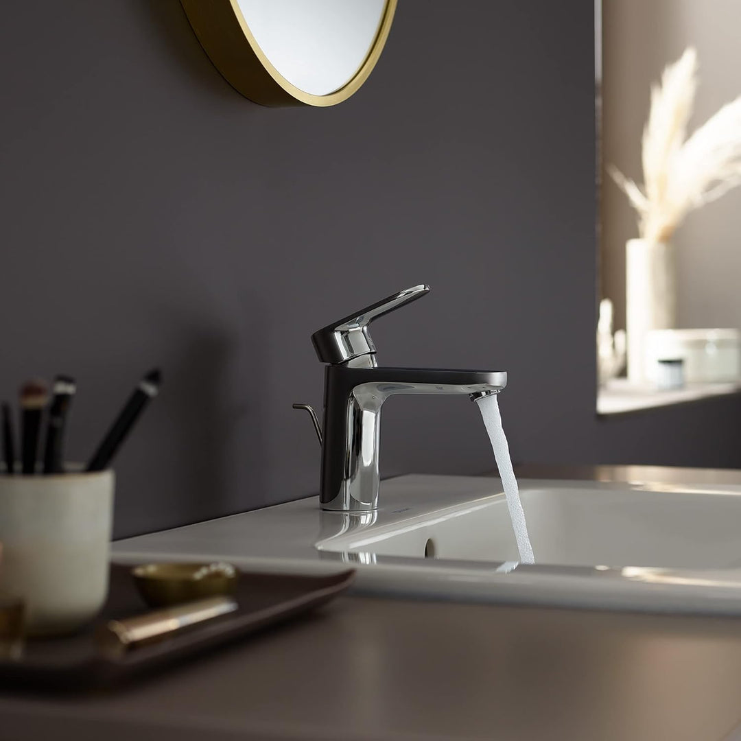 hansgrohe Vernis Blend - Waschtischarmatur mit Zugstangen-Ablauf, Wasserhahn Bad mit Auslauf Höhe 88