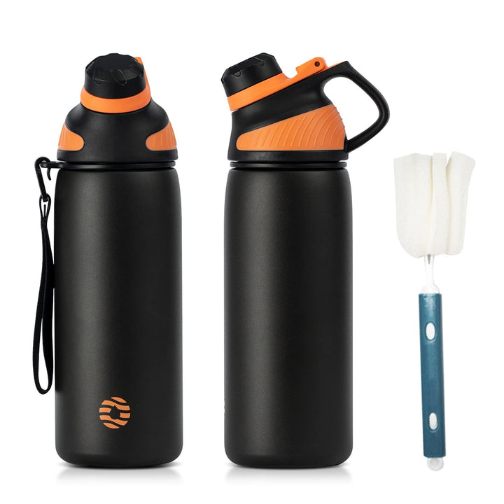 Fjbottle Edelstahl Trinkflasche Sport mit Magnetischem Deckel 1L, 800ml, 600ml, 400ml BPA-Frei Ausla