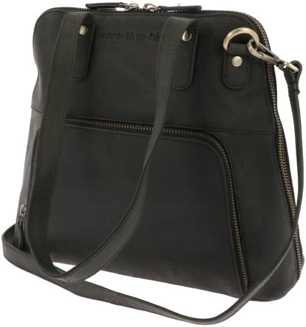More Than Hip Poppy Handtasche Damen - Retro Tasche aus Öko Leder Schultertasche Umhängetasche Arbei