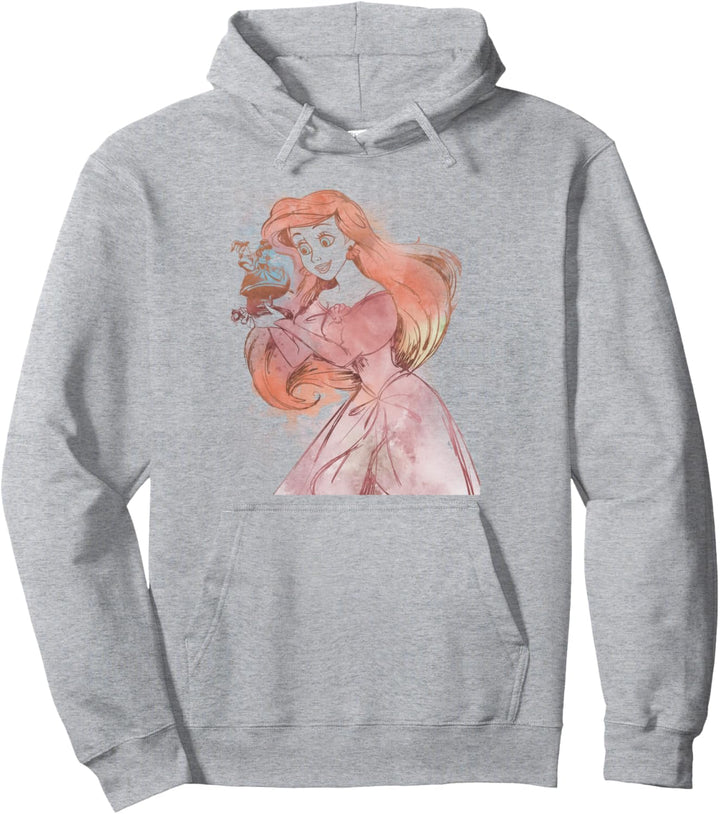 Disney The Little Mermaid Ariel Watercolor Portrait Pullover Hoodie