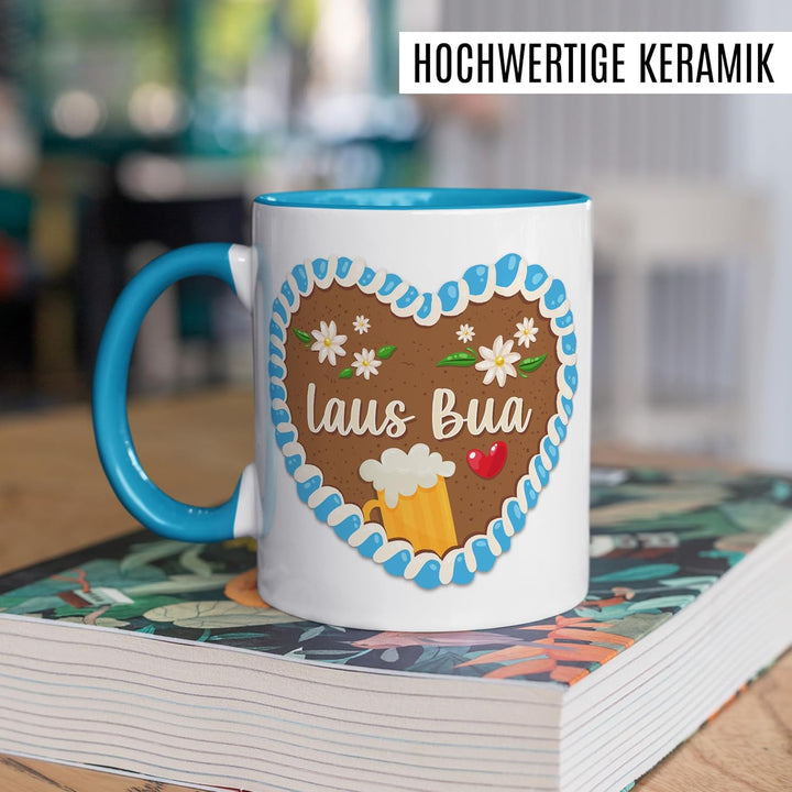Bayrisch Tasse mit Spruch – Geschenk Laus Bua – Kaffeetasse 330ml aus Keramik – Bayern Dialekt Bub J