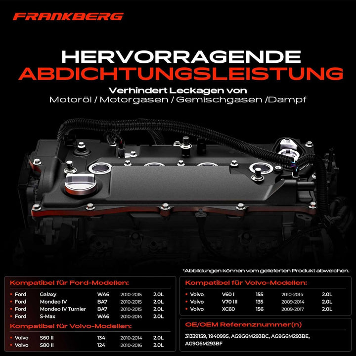 Ventildeckel Zylinderkopfhaube für Galaxy WA6 Mondeo IV BA7 S-Max WA6 S60 II 124 134 V70 III 135 XC6