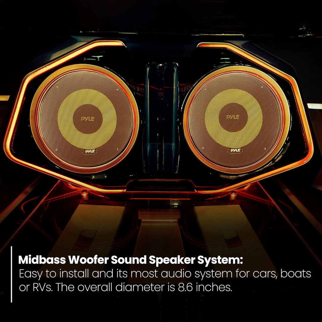 Pyle Auto Lautsprecher 8" Midbass – 600W, 4 Ohm Woofer mit 40oz Magnet, 3.1" Tiefe Klare Klangqualit
