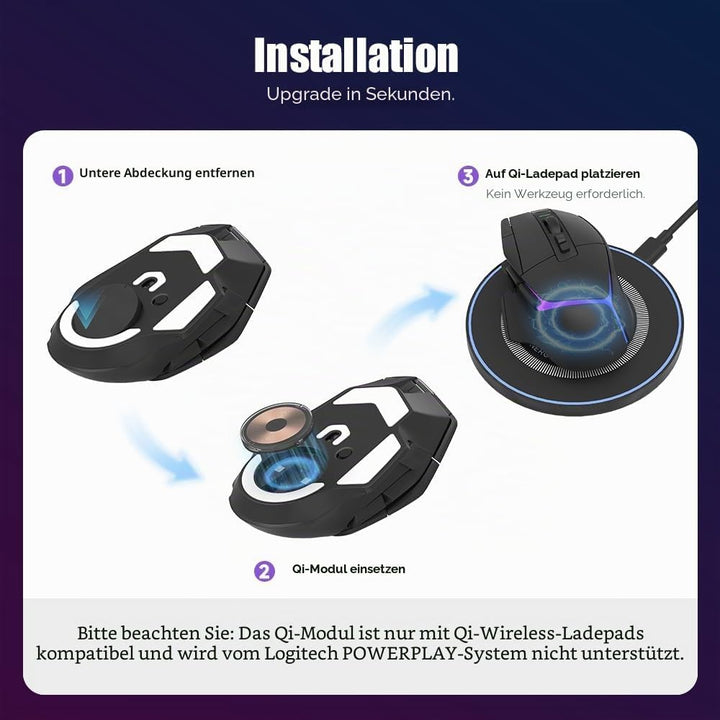 Qi Kabelloses Ladegerät für LOGITECH G PRO X Superlight 2/Superlight/G502 X Plus - Gaming Maus Wirel