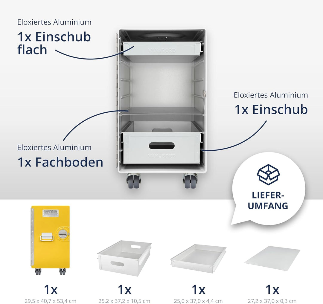 Rollcontainer mit Schubladen, mobiler Aktenschrank, Metallschrank, Schubladenschrank Küche, Druckert