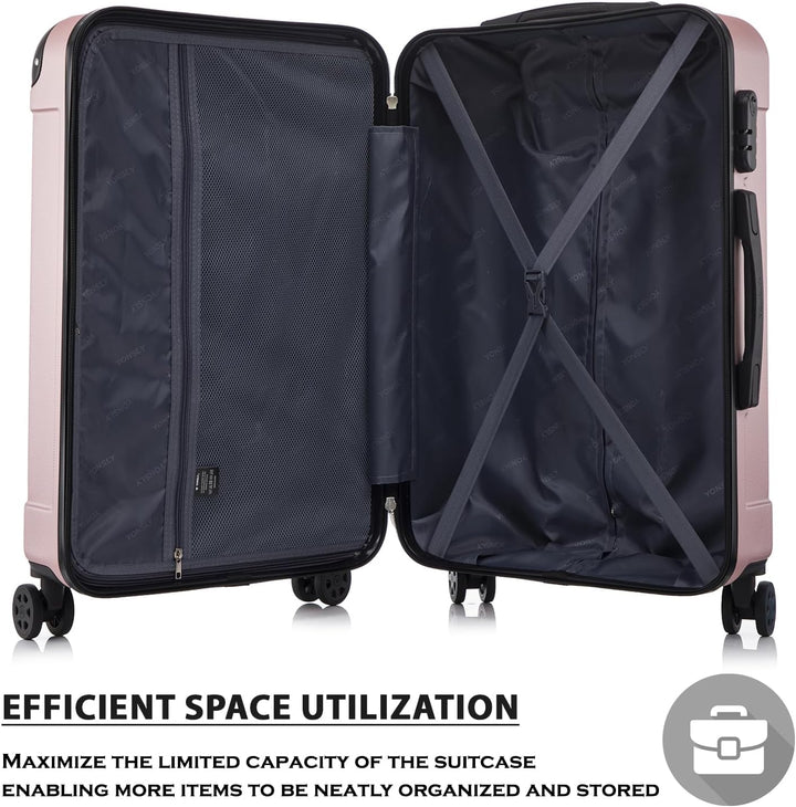 Trolley Koffer Suitcase, Reisekoffer, Rollkoffer Handgepäck, Hartschalenreisekoffer mit 4 Rollen 360