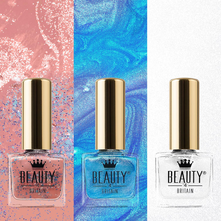 Set aus 24 Glitzer-Nagellacken – 24 Faszinierende Farbtöne in einer Kosmischen Box – 6.5 ml Fläschch