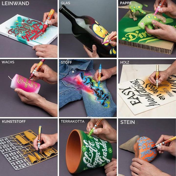 Molotow One4All 127HS Acryl Marker Main-Kit 2 (2,0 mm Strichstärke, hochdeckend und permanent, UV-be