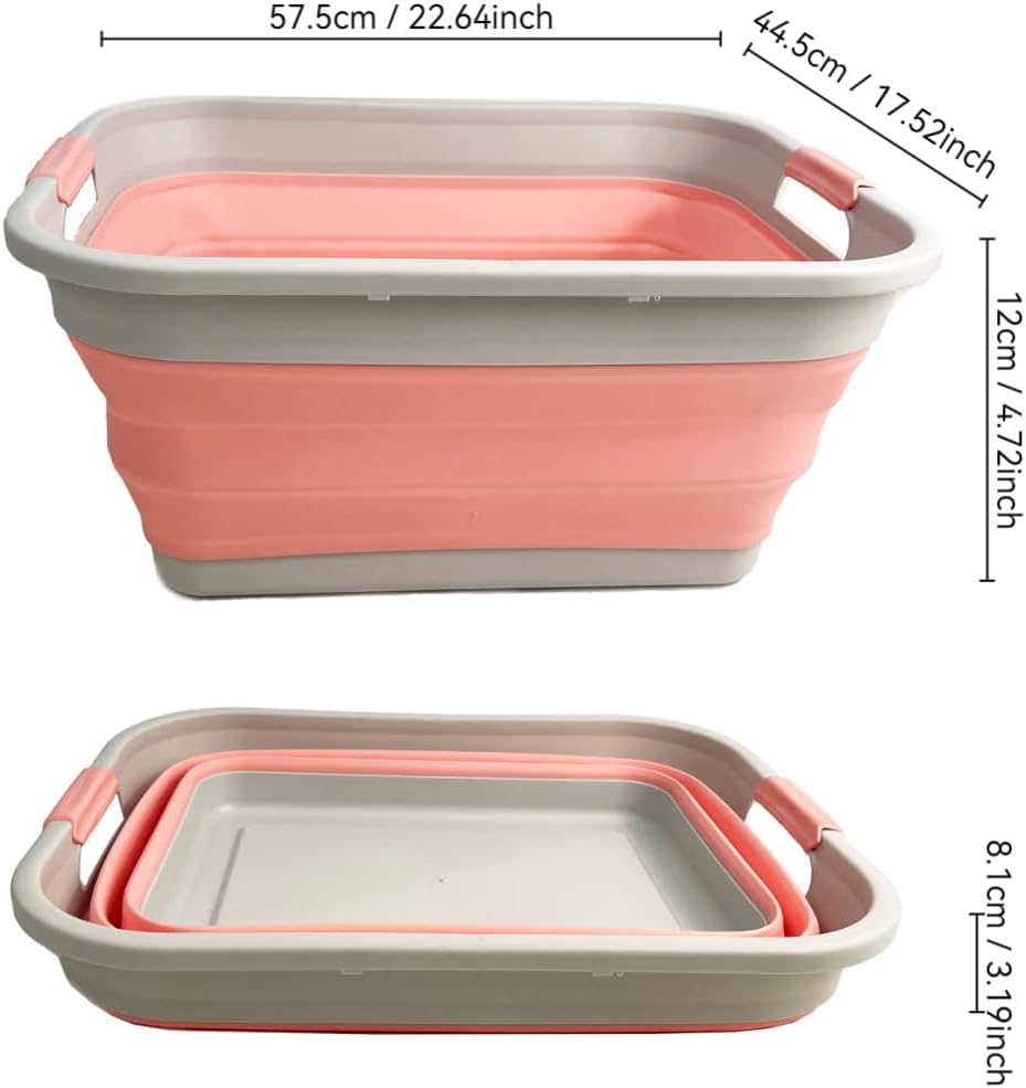 SAMMART 41L Collapsible Plastic Laundry Basket - Foldable Pop Up Storage Container/Organizer - Porta