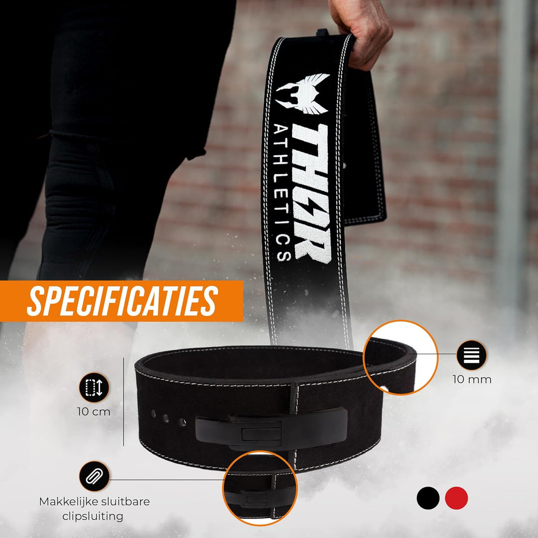 Thor Athletics Gewichthebergürtel Leder mit Schnalle, Gürtel für Gewichtheben, Powerlifting, Bodybui
