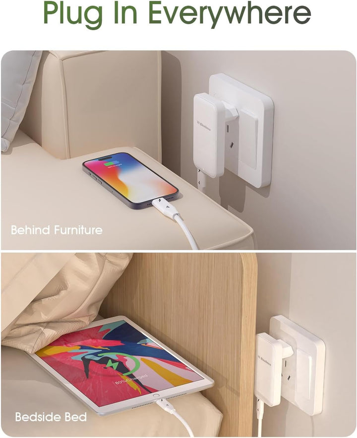 USB C Ladegerät 35W, Elexlinco 2-Port Schnell Kompakt Netzteil, PD 3.0 USB C Power Adapter Ladesteck